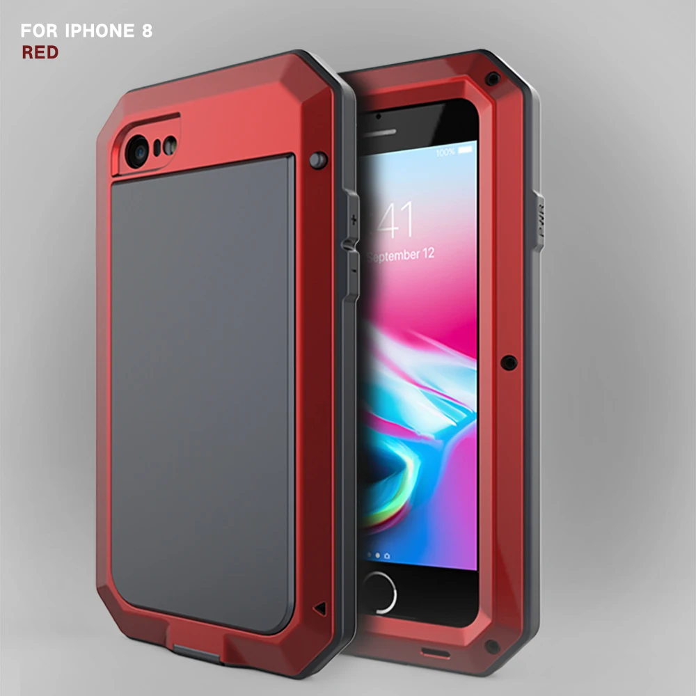 Роскошный противоударный защитный чехол для телефона Doom s для iPhone X, XR, XS, Max, 8, 7, 6, 6s Plus, 5, 5S, 5C, SE, чехол, стеклянная пленка, водонепроницаемая металлическая пленка