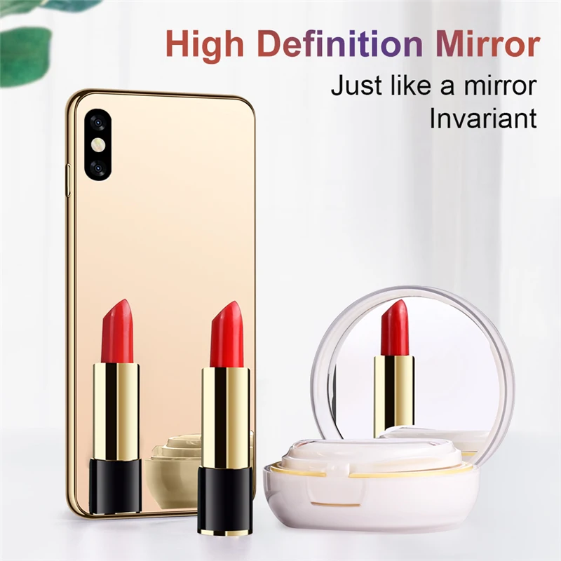 

Lovebay Mirror Phone Case For iphone 6 6S 7 8 Plus XS Max XR X Hard Glass Back Cover+Soft Bumper Luxury Full Protection Cases