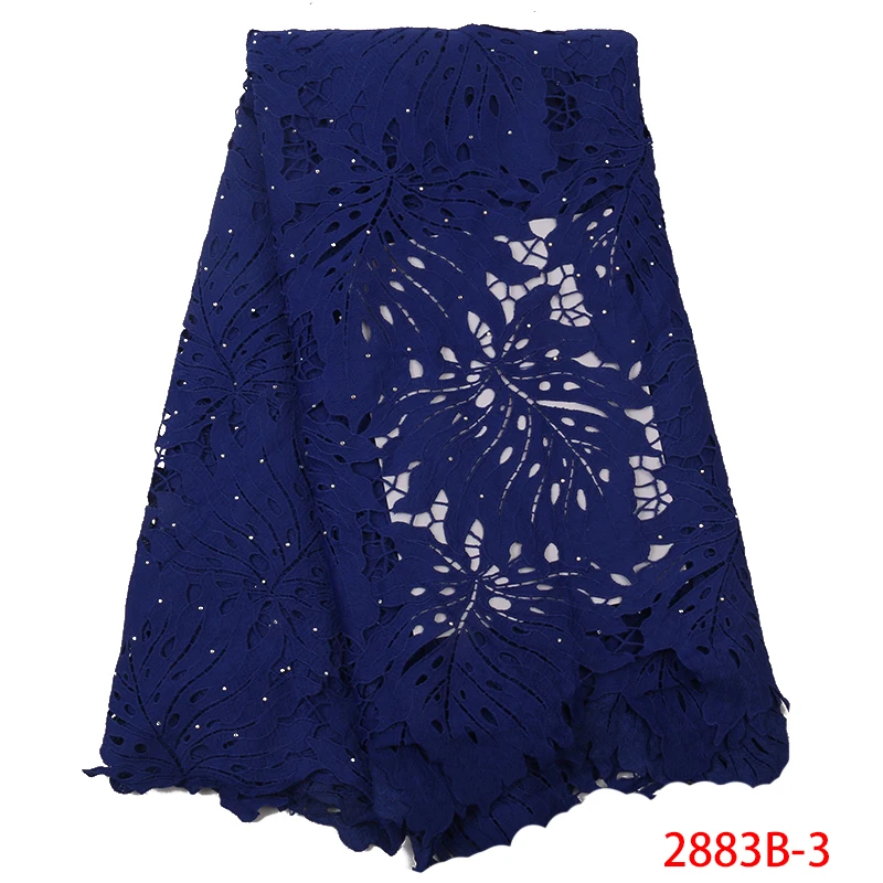 

Royal Blue African Cord Lace Fabric Milk Silk Water Soluble Dress Lace 2019 High Quality Nigerian Guipure Lace Fabric
