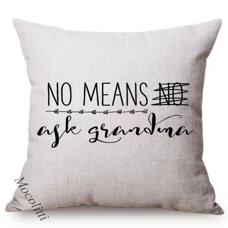 Black Nordic Letter Print Aunt Inspiration Pattern Decoration Sofa Cushion Cover Cotton Flax Chair Throw Pillows Cover almofadas K171-7