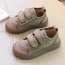 

Autumn Winter Children Canvas Shoes for Boys Girls Velcro Anti Skid Kids Warm Cotton Flat Sneakers Toddler Outdoor Casual Shoes