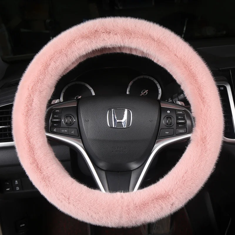 

Universal Carr plush Steering-Wheel Covers Anti-slip Skidproof Durable 37-38CM/15" Dynamic Fibre Handmade Steering Wheel Cover