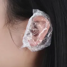 100 шт одноразовые пластиковые водонепроницаемые защитные колпачки для ушей для парикмахерских, защитные колпачки для душа