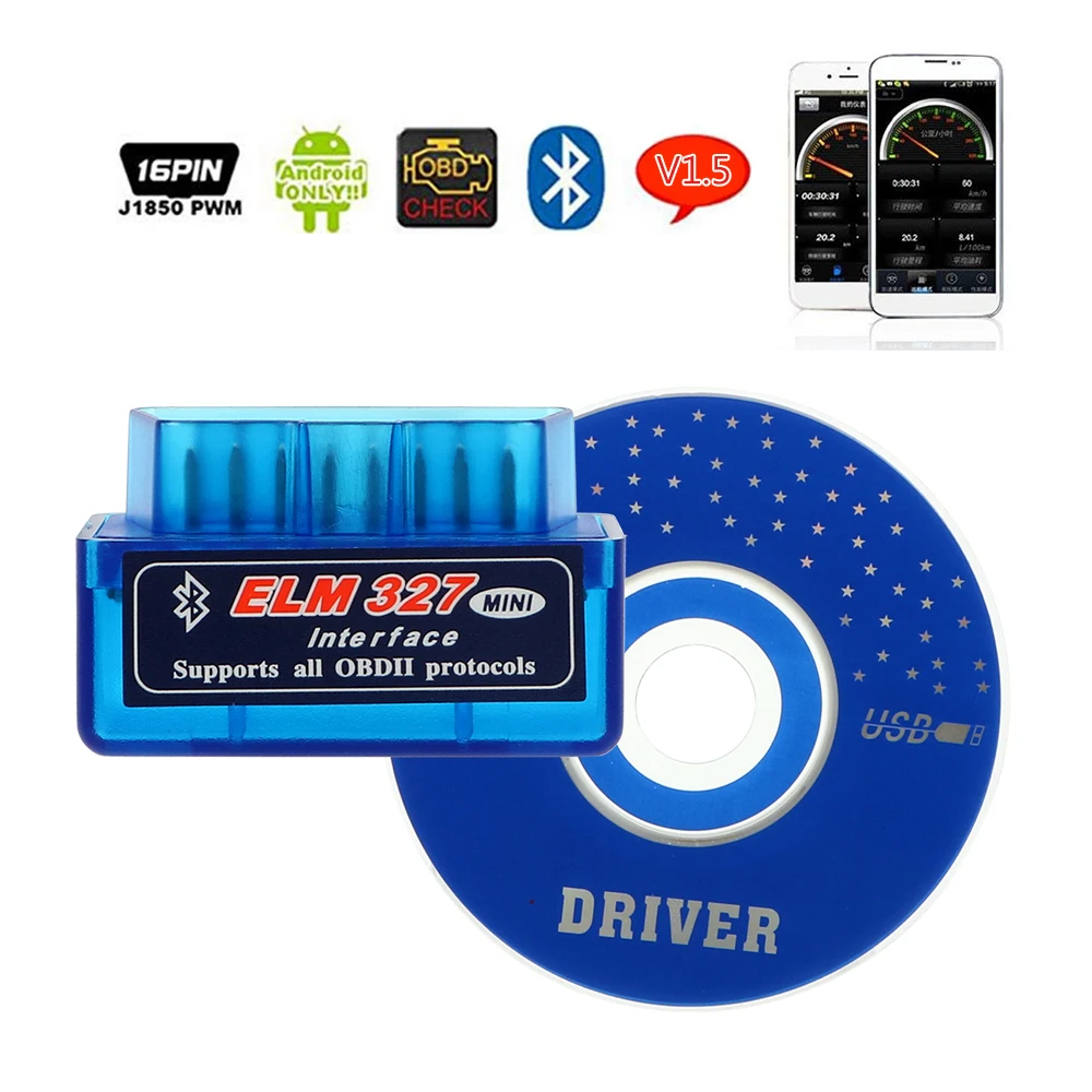 

LEEPEE ELM327 Bluetooth V2.1 / V1.5 OBD2 Car Diagnostic Tool For OBDII Protocol For Android/Symbian Code Readers Scan Tools