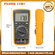 FLUKE 17B+ цифровой мультиметр Профессиональный 4000 отсчетов мультиметр портативный ручной Мини Вольтметр Амперметр измеритель напряжения