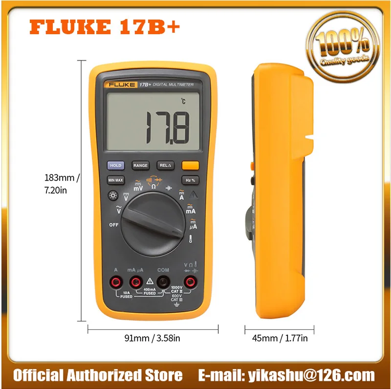 

FLUKE 17B+ Digital Multimeter professional 4000 Counts Multimeter Portable Handheld mini Voltmeter Ammeter Voltage Meter