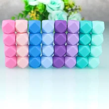 

Sunrony 500 Pcs Hexagon 14MM Silicone Beads Silicone Chew Teether DIY Pacifier Chain Bracelet Necklace Accessories Baby Toys