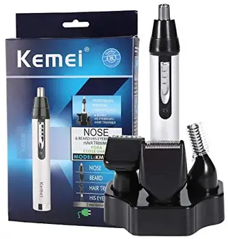 

Kemei 4 in1 Electric Ear Nose Trimmer for Men's Shaver Rechargeable Hair Removal Eyebrow Trimer Safe Lasting Face Care Tool Kit