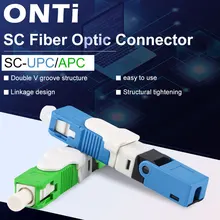 ONTi Free Shipping FTTH ESC250D SC APC and SC UPC Single-Mode Fiber Optic Quick Connector FTTH SM Optic Fast Connector