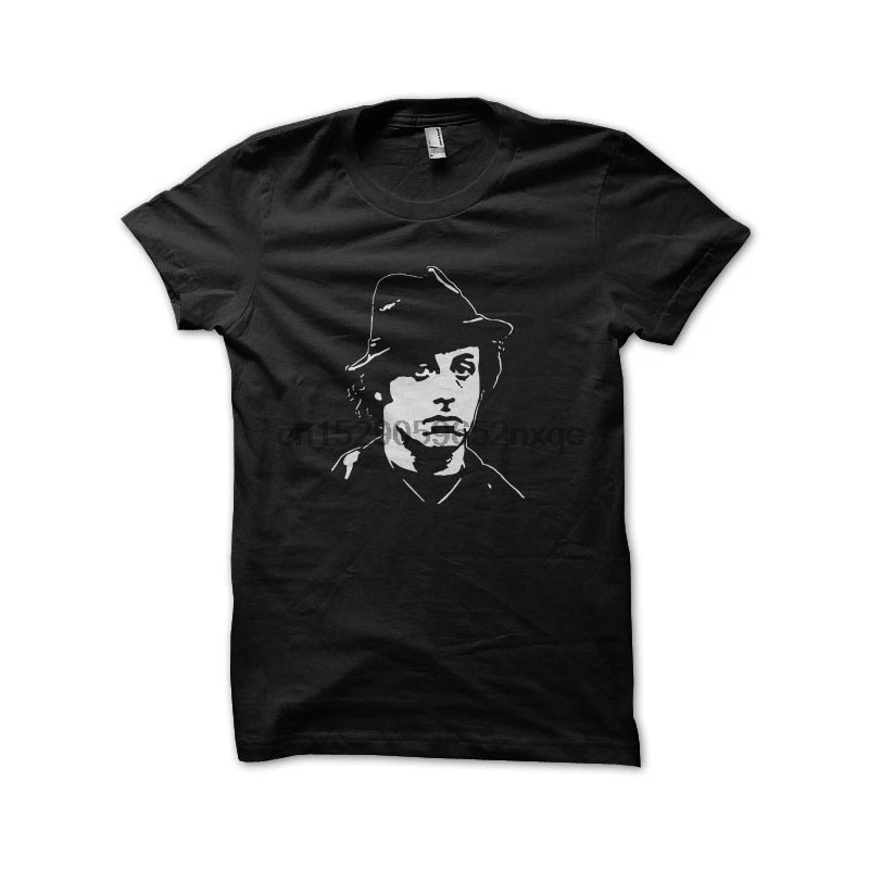 Men T Shirt T-shirt Rocky Balboa hat artwork white on black tshirts Women T-Shirt |
