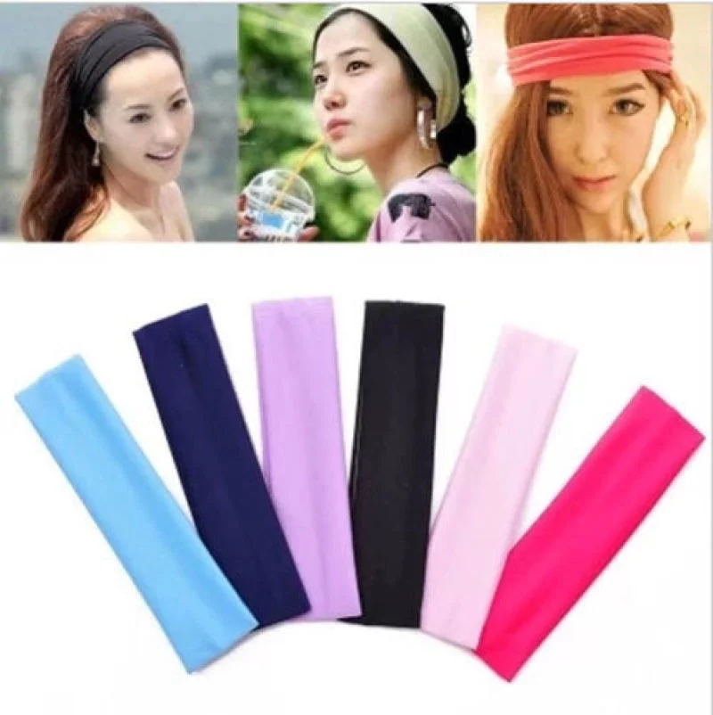 22 Color Fashion Sports Headband Wide Elastic Yoga Hair Bands Running Fitness Headwear Women Turban Head Warp Hairband Sweatband