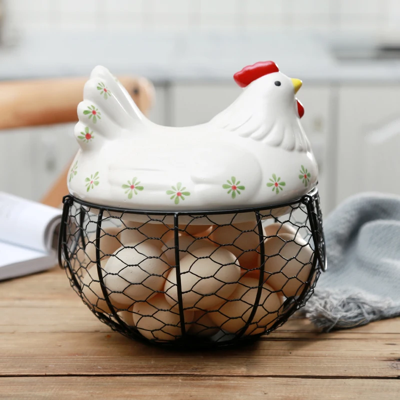 Домашняя креативная керамическая корзина для хранения фруктовых яиц 1 шт. кухонная декоративная корзина для хранения мелочей в форме Милого Животного для хранения на кухне - Цвет: 3