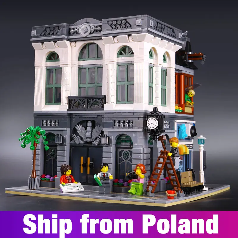 

DHL 15001 Compatible 10251 city series Brick Bank Set 2413pcs Building Brick Block Street View Set Kids Toy Gift compatible lego