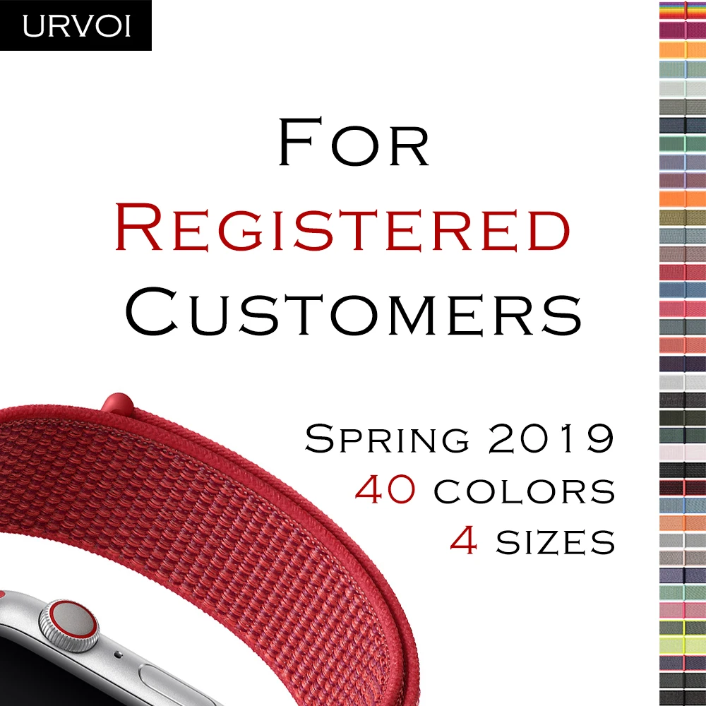 URVOI Sport loop для apple watch series 54 321 Ремешок светоотражающий ремешок iwatch двухслойный
