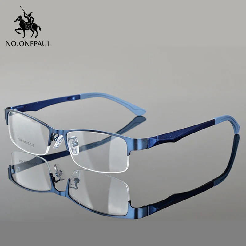 

NO.ONEPAUL Frame For Eyewear Female Men and women Alloy frame Half Rimless Eyeglasses Frame Optical Prescription Semi-Rim Glasse