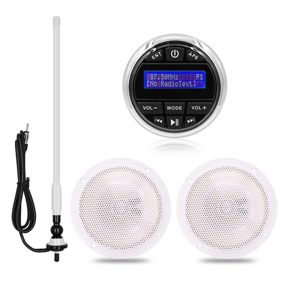 Морской аудио Радио Стерео Bluetooth DAB FM AM приемник MP3 плеер + 4 &quotВодонепроницаемый