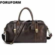 Мужская Дорожная сумка из натуральной кожи, сумка для путешествий, большая вместительность, темно-кофе, сумка для багажа, мужская сумка, ZH-321