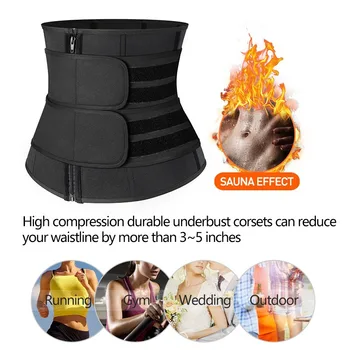 

Weight Loss Lumbar ShaperSteel Boned Waist Corset Trainer Sauna Modeladora Workout Trimmer Belt For Women M