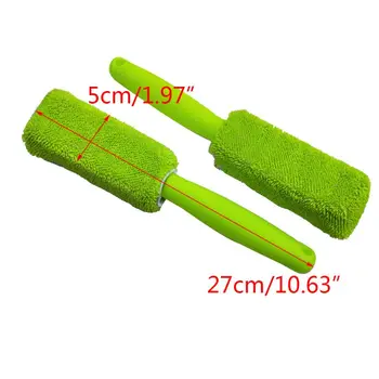 

Car Microfiber Wheel Tire Tyre Rim Plastic Handle Brush Washing Cleaning Tools E7CA