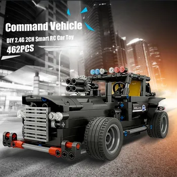 

462Pcs DIY Install Command Vehicle 2.4G Remote Control Building Block RC Car Toy For Kids Children