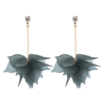 

2020 Aretes Brincos Tools New European And American Exaggerated Petal Earrings Long Monochrome Baitao Factory Direct Selling