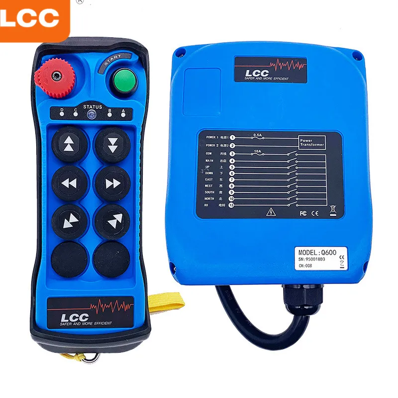 Q600 LCC 6-buttons Industrial Remote Control High Sensitivity Large Instrumen Travelling Crane Lift Hoist Truck Wireless Switch