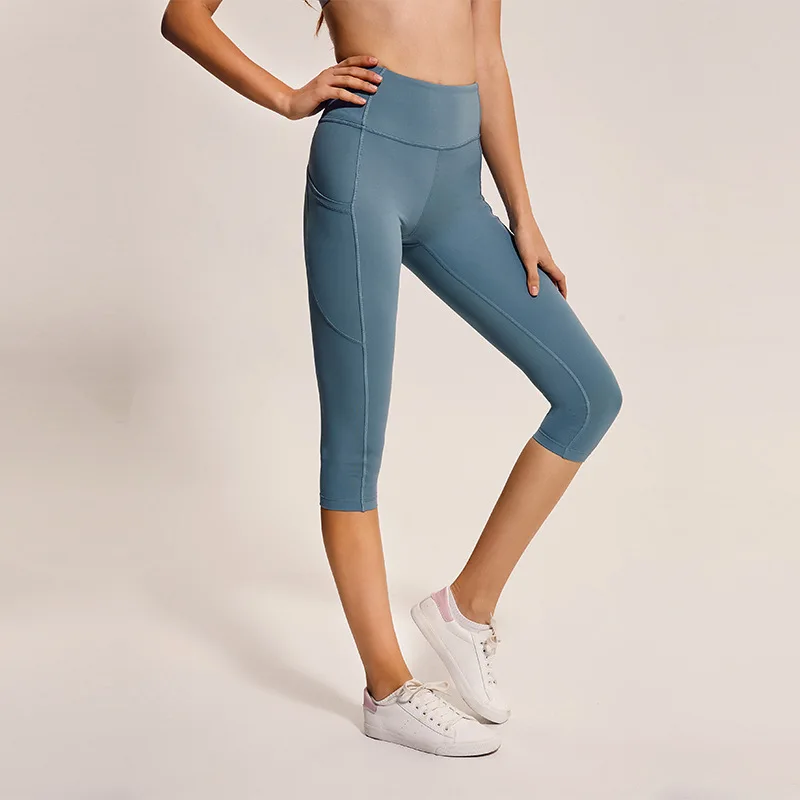 Женские Леггинсы для йоги, 2,0 версии, гладкие, мягкие, нейлоновые, спортивные, укороченные брюки для фитнеса Cpari - Цвет: Myterious Green