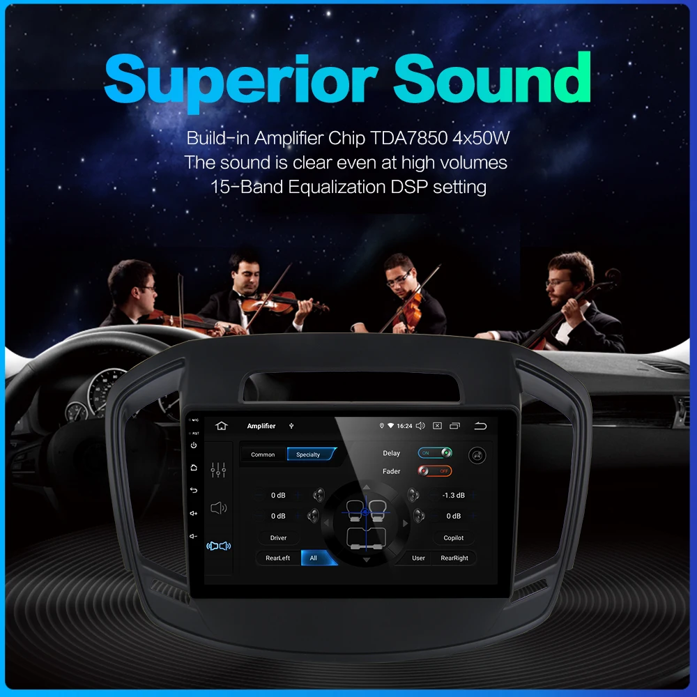 Perfect Dasaita 10.2" IPS Touch Screen Car Multimedia Player Android 9.0 for Opel Insignia 2014 2015 2016 MP3 Bluetooth GPS MAX6 4