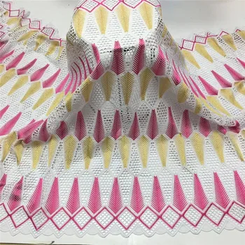 

5 yard Swiss lace fabric latest heavy beaded embroidery African 100% cotton fabrics Swiss voile lace popular Dubai style 2L09141