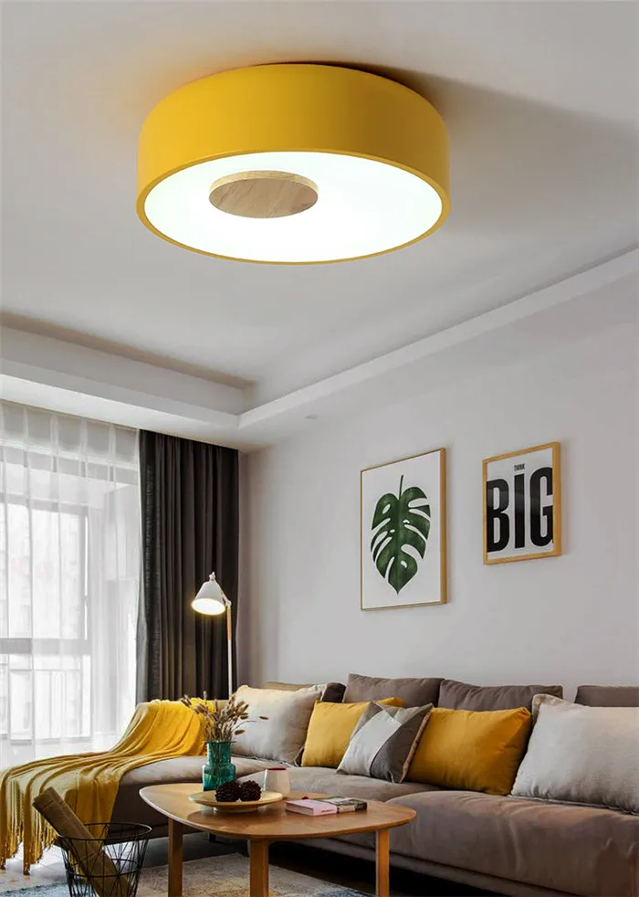 Nordic Style Wood Acryl LED CeilingLights Creative Parlor Kitchen Master Bedroom Ceiling Lamps