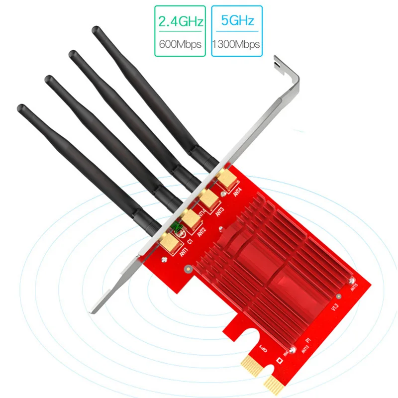 2019 Горячие AC1900 беспроводной PCI E сети карты двойной диапазон WiFi адаптер для