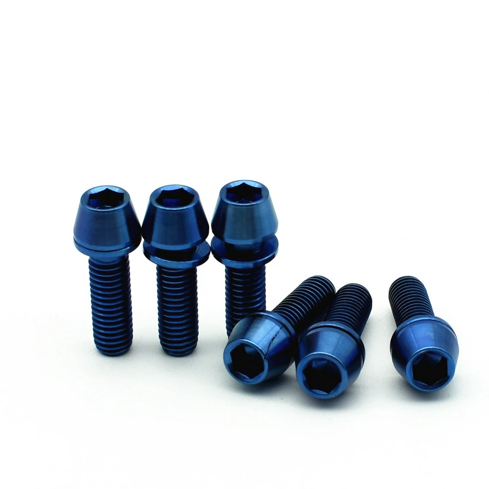 RockBros M10 Titanium Hex Head Cap Flange Bolt 1.5mm Bolt Pitch 1Pcs Ti Color