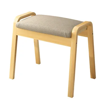 

Dresser Stool Modern Concise Makeup Stool Bedroom Solid Wood Chair Bedroom Dressing Chair Northern Europe Household The Bench