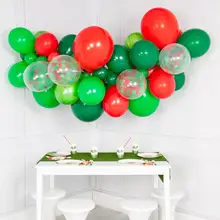 54 шт./лот Красный Зеленый воздушный шар арочный комплект темно-зеленая латексная гирлянда шары рождественские товары фон новогодние вечерние украшения