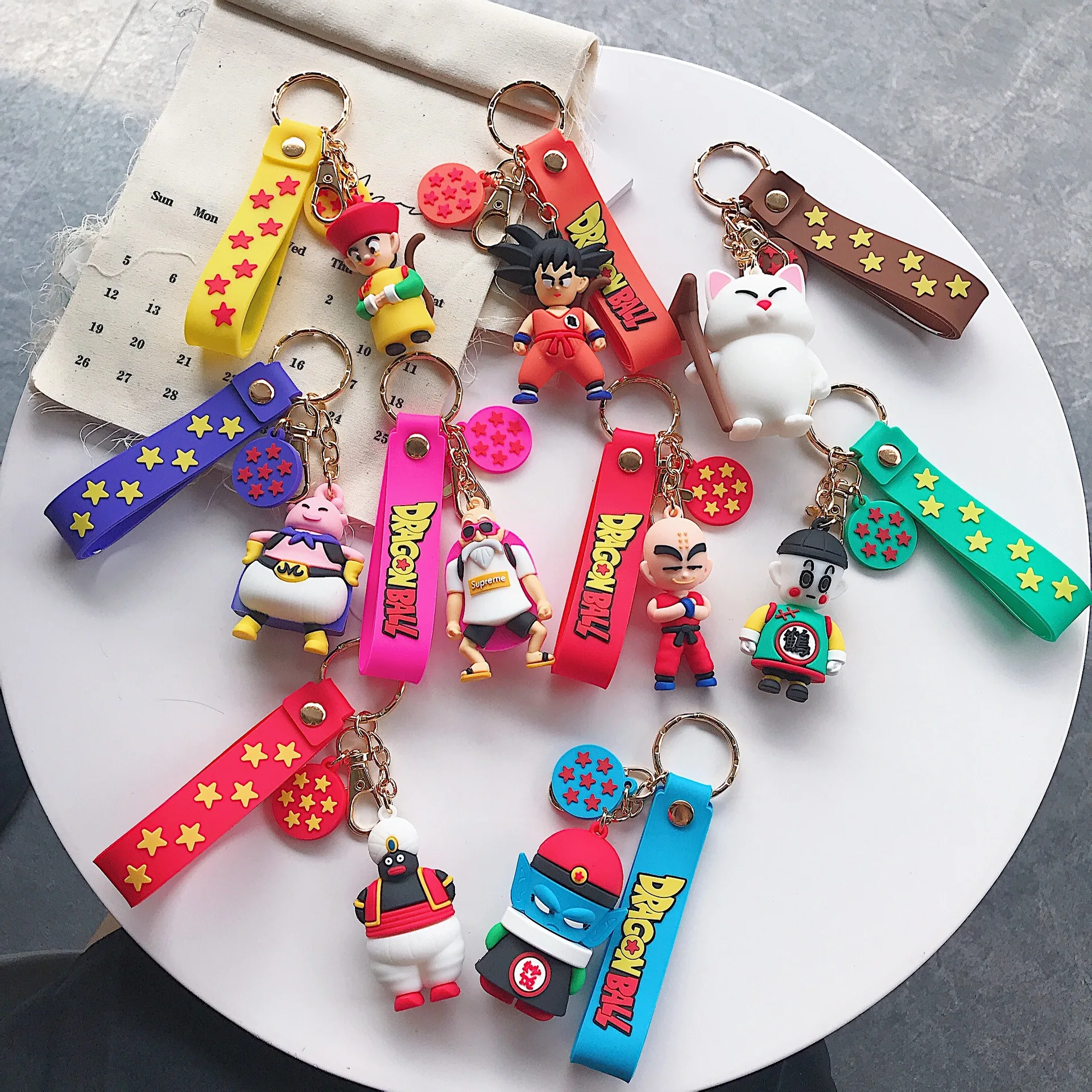

Animation key chain, Cartoon Dragon Ball Animation Son GokÅ« King of Vegeta key chain pendant, creative pendant