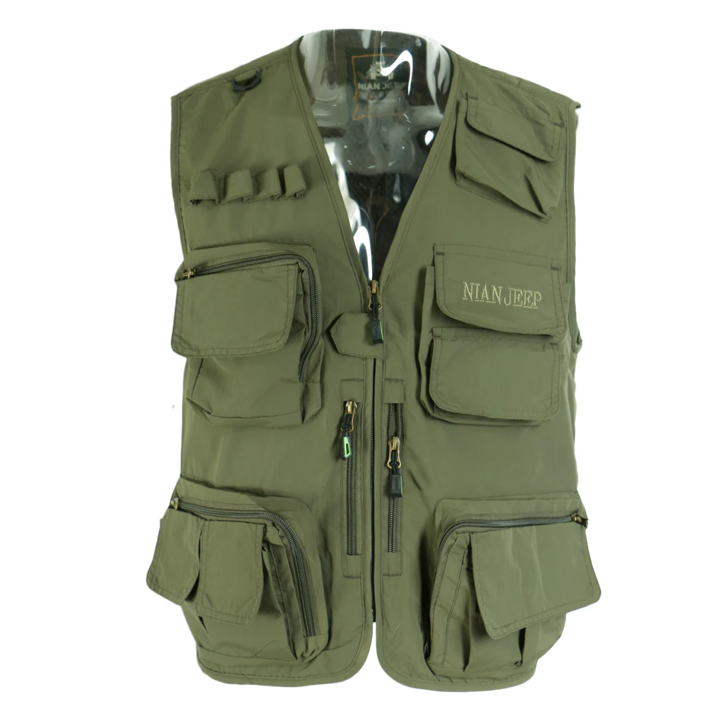 Men's Mesh Fishing Vest Photography Working Multi-pockets Vest Outdoors Sports Journalist's Vest Jacket Survival Utility Vest