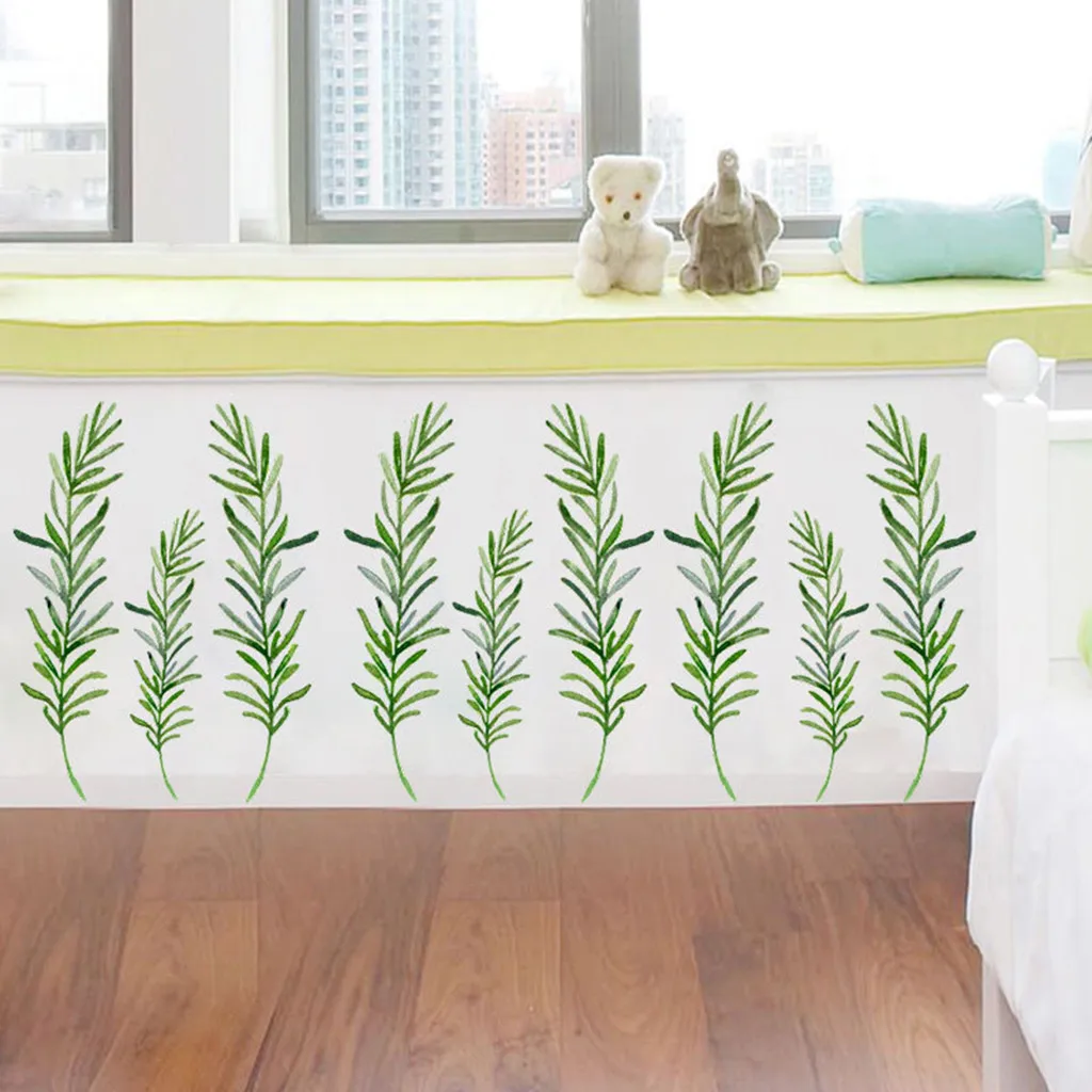 Зеленое растение настенный наклейки домашний фон росписи стен Современные тропические джунгли листовая наклейка для гостиной спальни украшения искусства