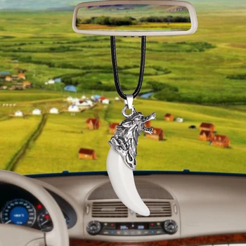 

Car Pendant Simulation Wolf tooth Cars Rearview Mirror Decoration Auto Hanging Ornament Interior Accessories Gifts Car styling