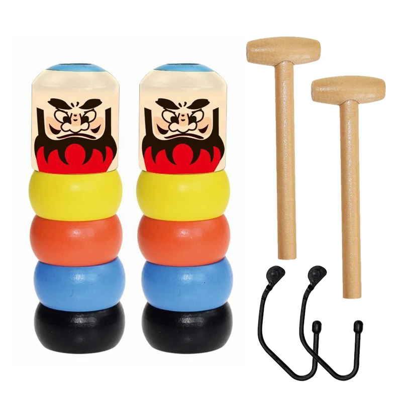 Tumbler Halloween Tricks Funny Toy Stage Unbreakable Wooden Man Girl Magic Funny Toys Traditional Japanese Roly 4
