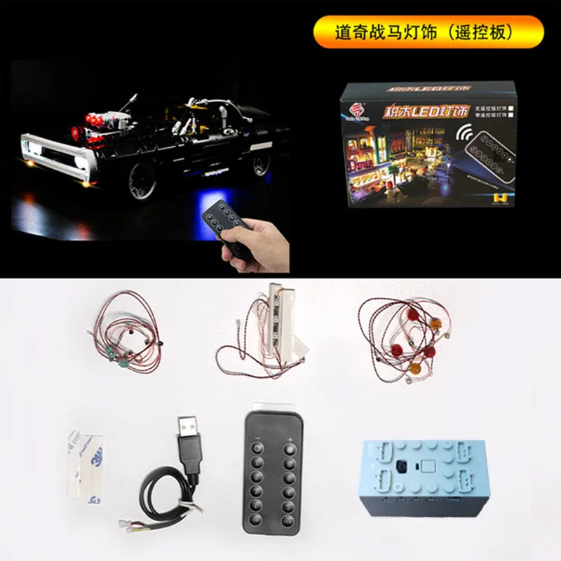 TRENDING! MOC Led Light Kit For 42111 high-Tech Dom's Dodged Charger Toys Building Blocks Model Lighting Set Remote Control Edition