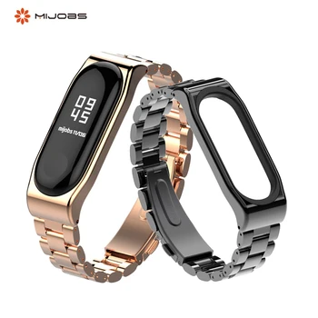 

Mijobs Mi Band 5 Strap For Xiaomi Band 5 Bracelet Metal Stainless Steel Wristbands Mi Band 5 Correa Watch Accessoreis Pulsera