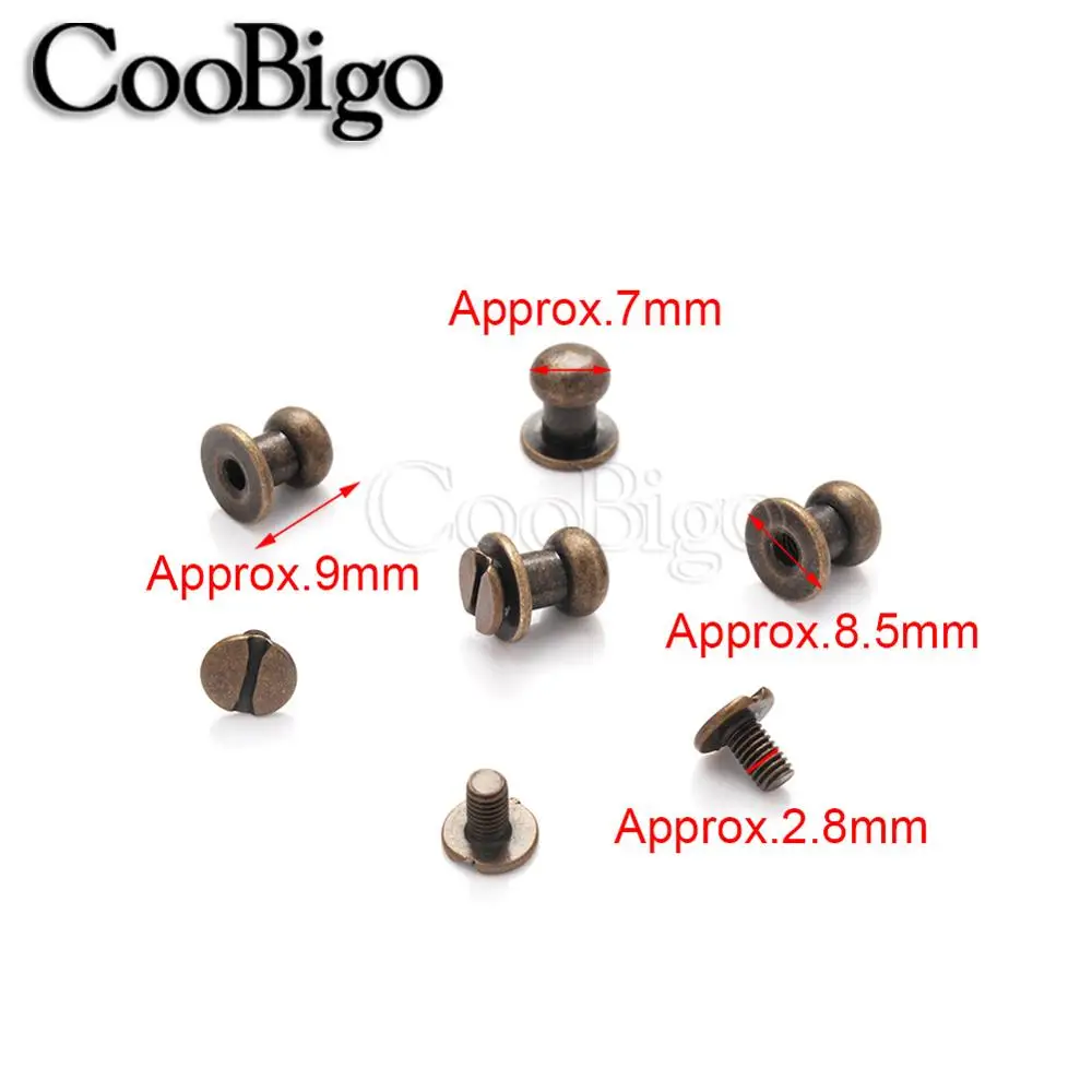 7mm Antiaue Brass 50 компл. 4-10 мм металлическая головка монаха заклепки для сосков Твердые кнопки для одежды пояс сумка заклепки швейные изделия из кожи Аксессуары - Цвет: 7mm Antiaue Brass