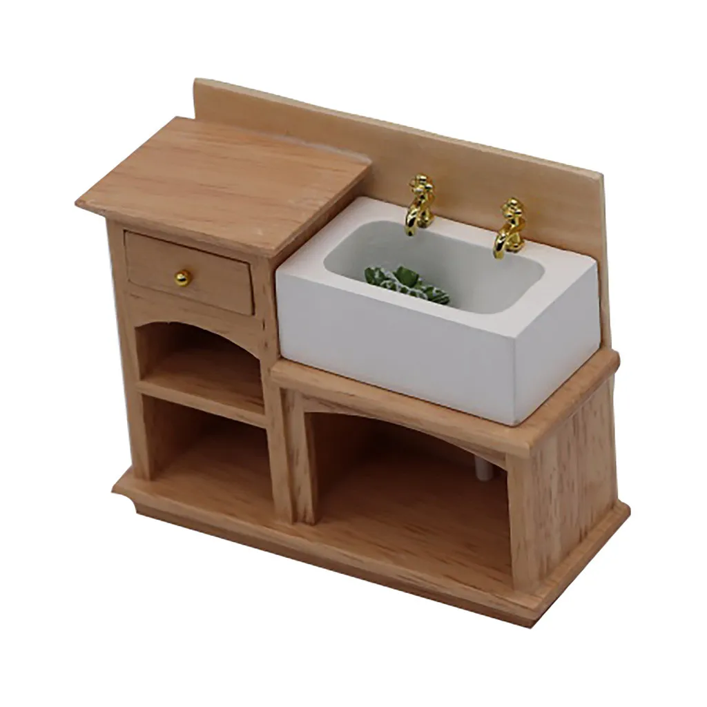1:12 весы кукольный домик миниатюрная мебель деревянная кухонная плита Шкаф в ванную комнату шкаф набор мини кухонный аксессуар# p4