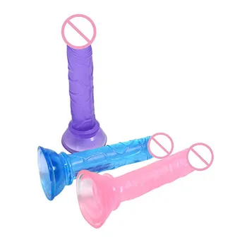 Realistic Dildo Anal Masturbator Sex Toys For Couples Crystal Jelly Dildo Suction Cup Penis Thrusting Dildo Phalos For Women Hot 3