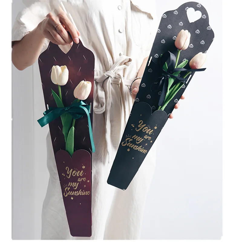 

10Pcs Single Flower Rose Wrapping Gift Box Valentine's Day Wedding Decor Rose Flower Packaging Gift Box Bouquet Floral Material