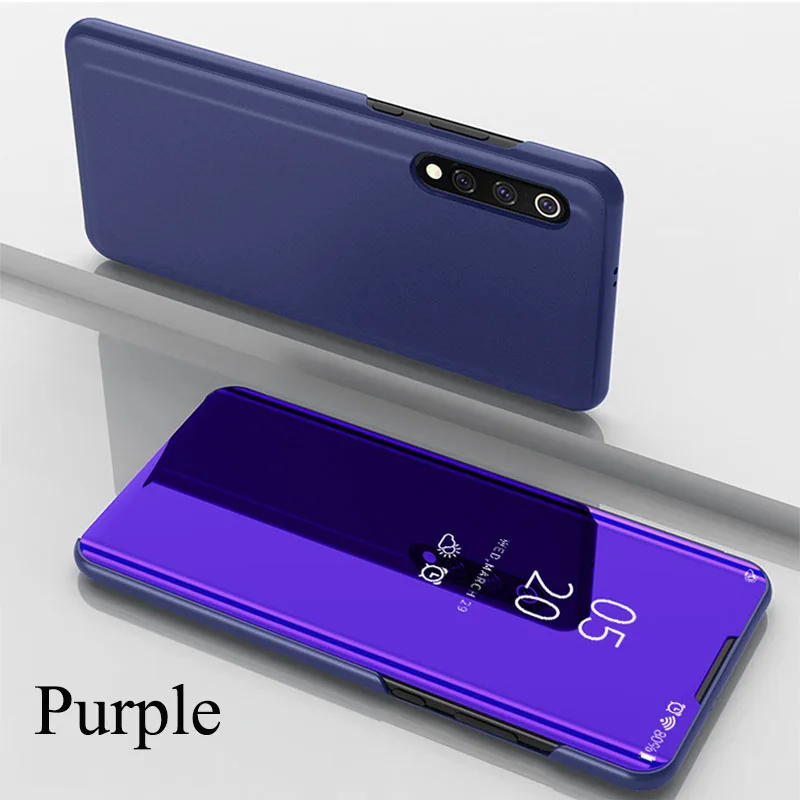 Purple Умный флип-чехол mi rror для Xiao mi 9T 8 9 Pro 9SE CC9 8 Lite 8SE CC9E Pocophone F1 чехол для телефона - Цвет: Purple