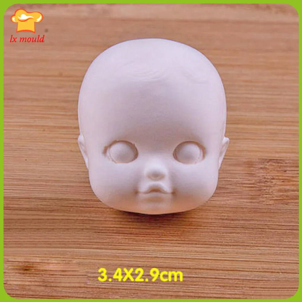 Clay Soft Pottery Figure Face Silicone Molds Doll Shape Mould Baby Face Fondant Moulds