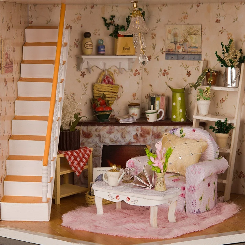 Подарки DIY кукольные домики Деревянный Кукольный дом унисекс 3D кукольный домик мебель игрушка кукольный дом миниатюрная мебель ремесла 13816