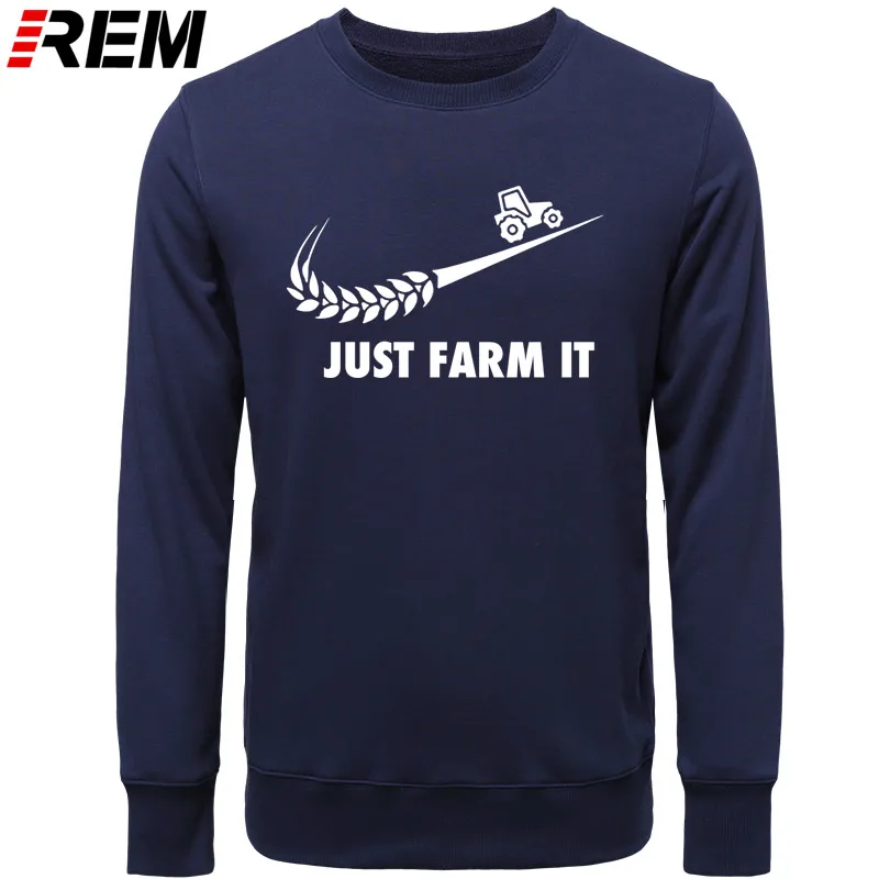 Худи rem Fashion Just Farm It для мужчин, с круглым вырезом, хлопок, с длинным рукавом, фермер, фермерский человек, топы, Толстовки, Толстовки