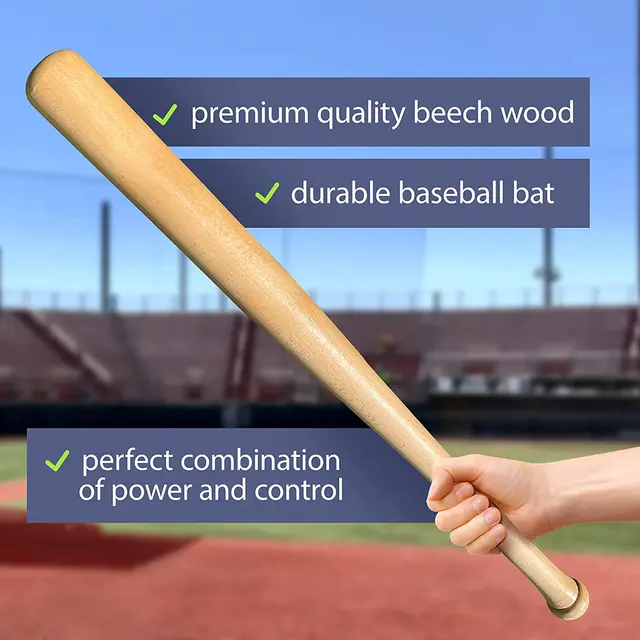 54cm Natural Solid Wooden Baseball Bat Hard Wood Softball Bat Car Home  Outdoor Sports Self-Defense Professional Baseball Stick - AliExpress